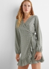 Mango Vestido estampado volantes - Crudo