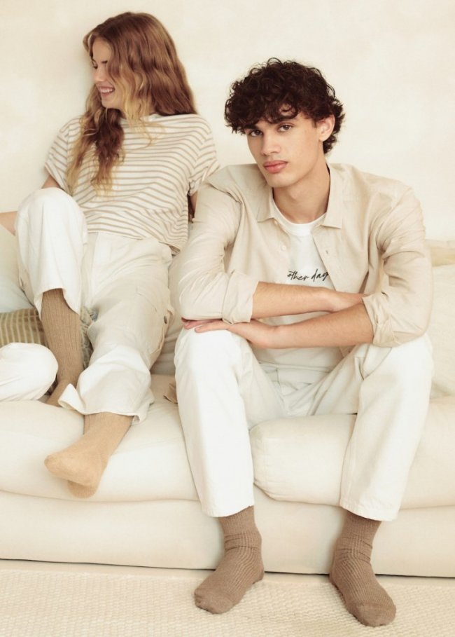 Mango Camisa básica algodón - Beige