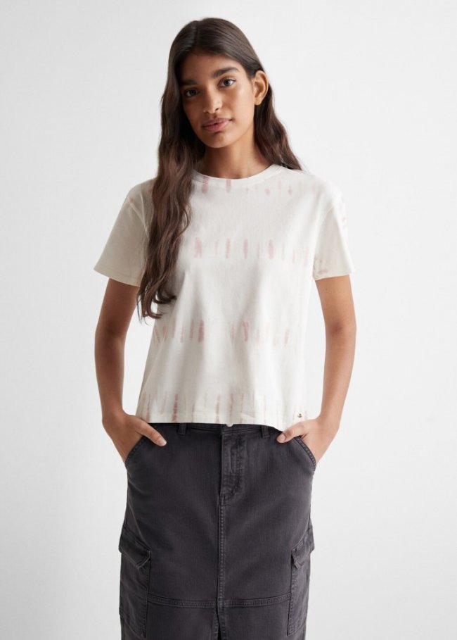 Mango Camiseta manga corta tie-dye - Blanco roto