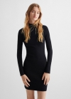 Mango Vestido punto abertura espalda - Negro