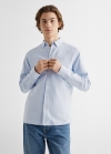 Mango Camisa regular fit Oxford algodón - Azul