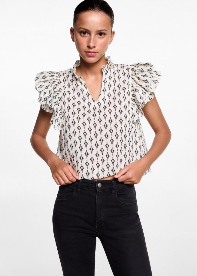 Mango Jeans skinny abertura - Denim negro