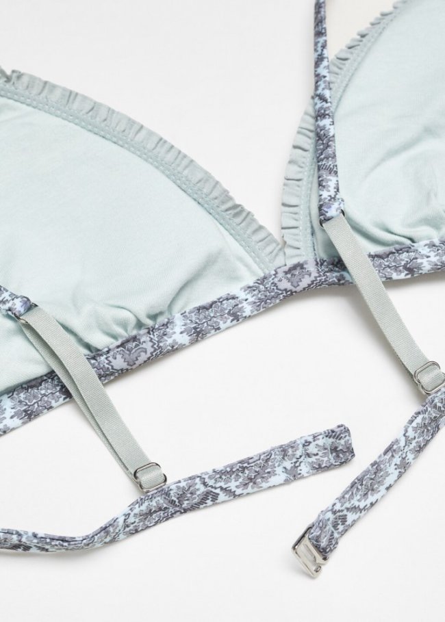 Mango Sujetador triangular estampado - Verde