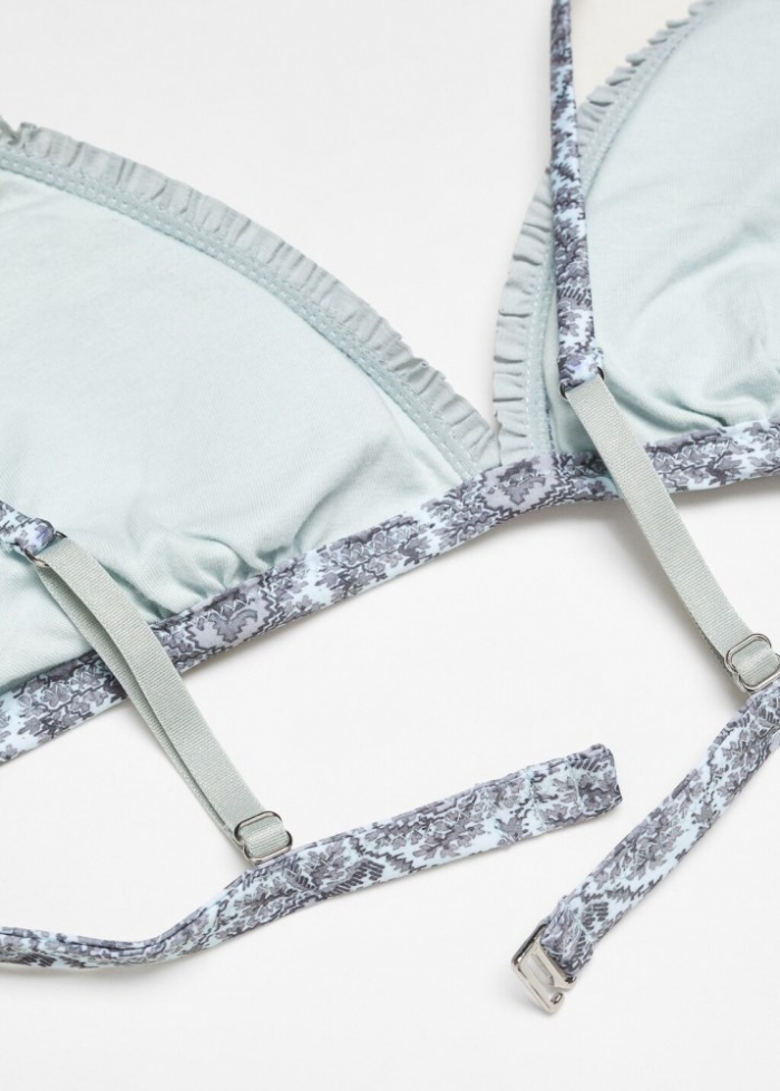 Mango Sujetador triangular estampado - Verde