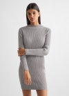 Mango Vestido canalé lurex - Gris