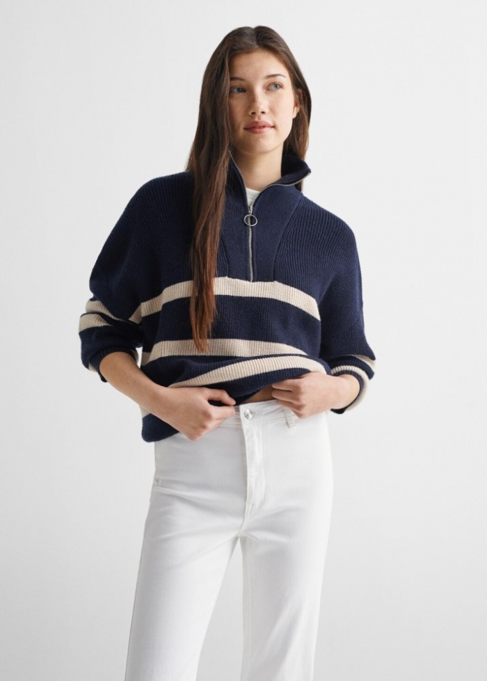 Mango Jeans flare abertura - Blanco