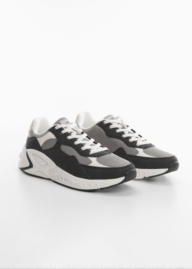 Mango Deportivas diseño combinado - Negro
