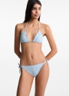 Mango Bikini bordado flores - Azul