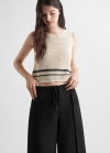 Mango Pantalón lino aberturas - Negro