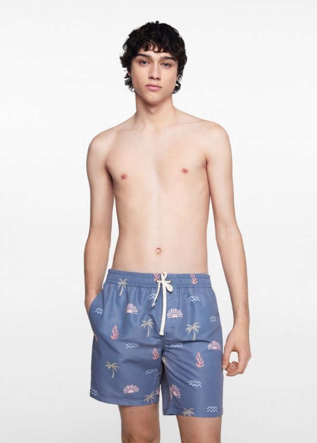 Mango Bañador estampado marino - Azul