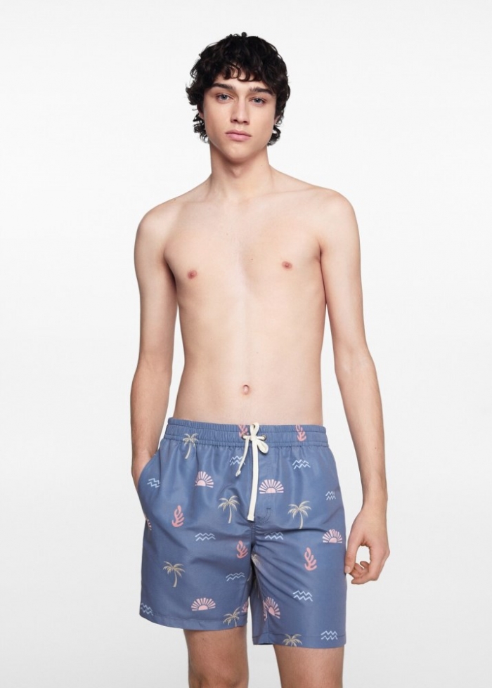 Mango Bañador estampado marino - Azul