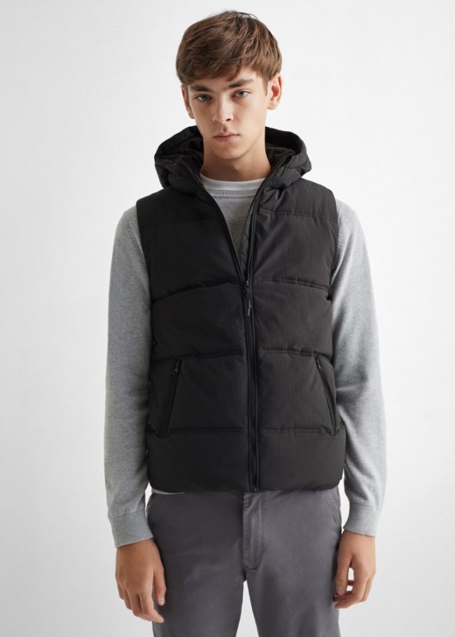 Mango Chaleco acolchado - Negro