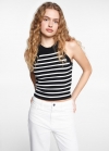 Mango Top canalé - Negro
