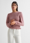 Mango Blusa estampada fruncido - Rosa