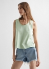 Mango Camiseta algodón tirantes - Verde