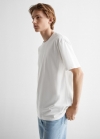 Mango Camiseta básica oversize algodón - Blanco