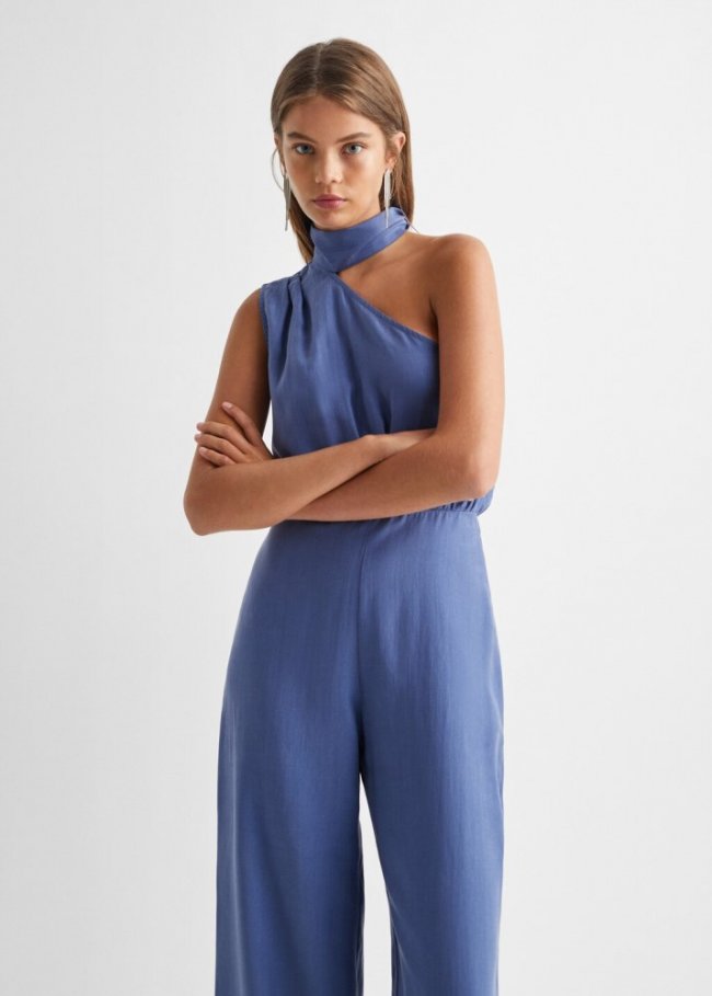 Mango Mono largo asimétrico - Azul