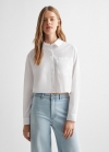 Mango Camisa crop botones - Blanco roto