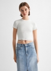 Mango Camiseta punto lazo - Blanco roto