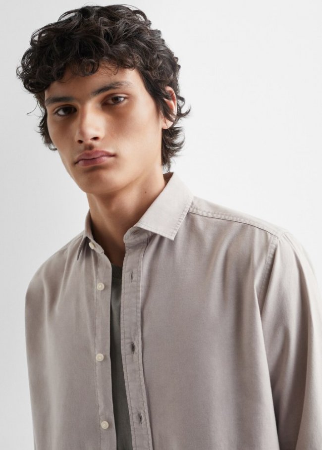Mango Camisa básica algodón - Gris