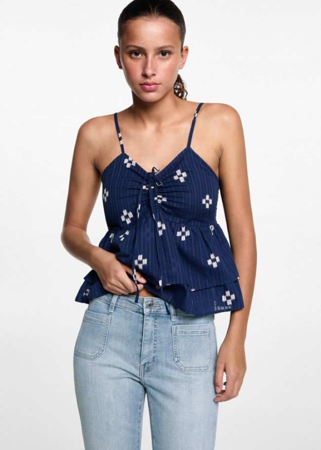 Mango Jeans flare bolsillos - Azul claro