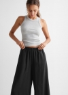 Mango Pantalón palazzo fluido - Negro