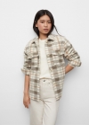 Mango Sobrecamisa cuadros - Beige