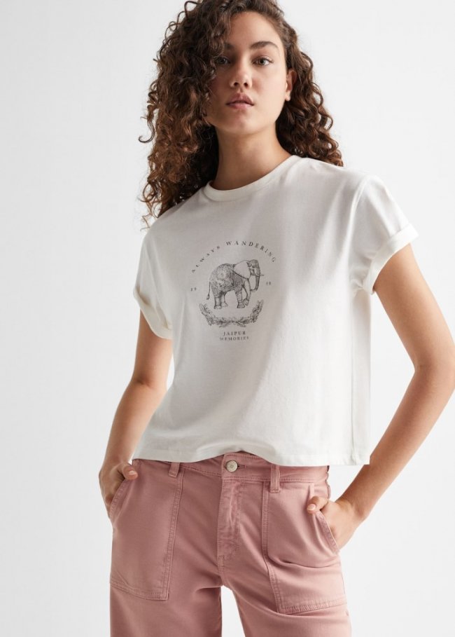 Mango Jeans culotte bolsillos - Naranja tostado