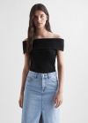 Mango Top crop canalé - Negro