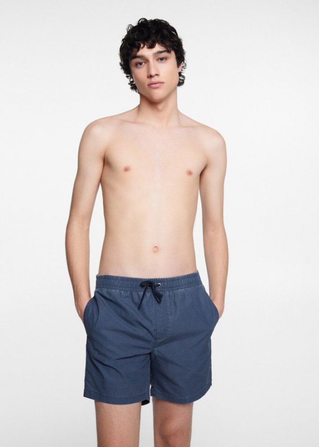 Mango Bañador básico cordón - Azul