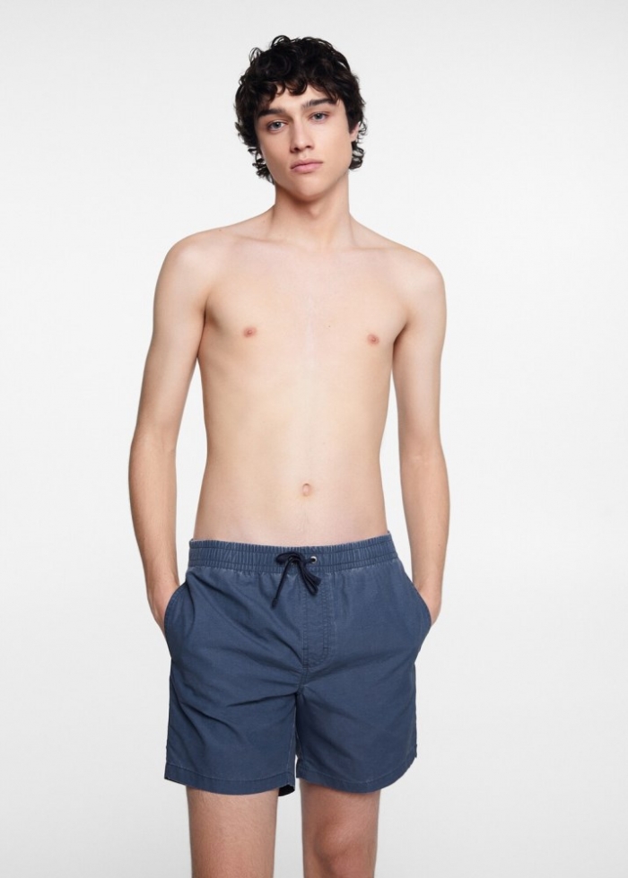 Mango Bañador básico cordón - Azul