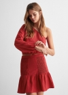 Mango Blusa asimétrica textura - Rojo