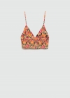 Mango Top estampado abalorios - Naranja pastel