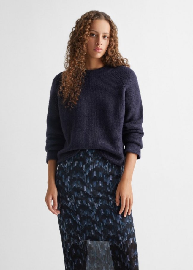 Mango Falda larga estampada - Azul