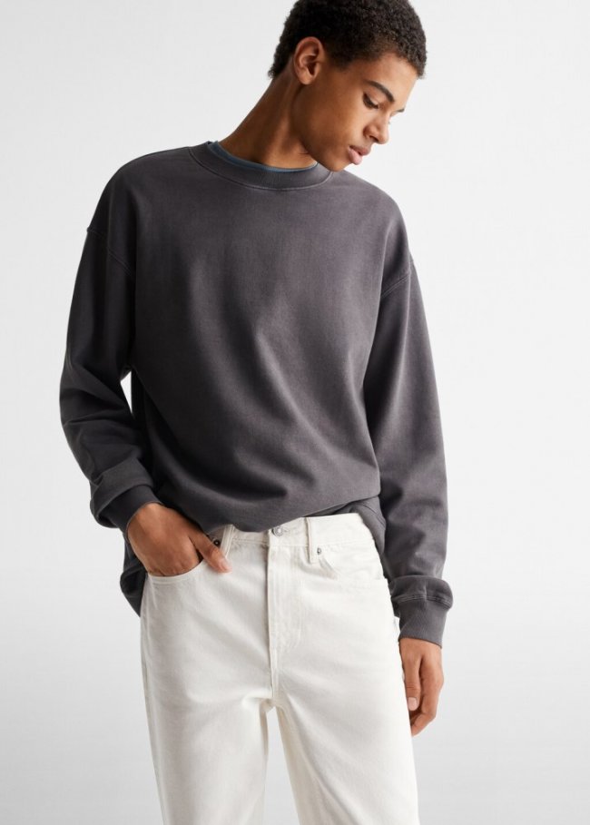 Mango Pantalón regular fit algodón - Blanco roto
