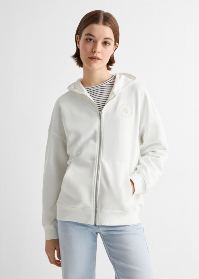 Mango Sudadera capucha mensaje - Blanco roto