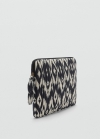 Mango Funda portátil estampada - Negro