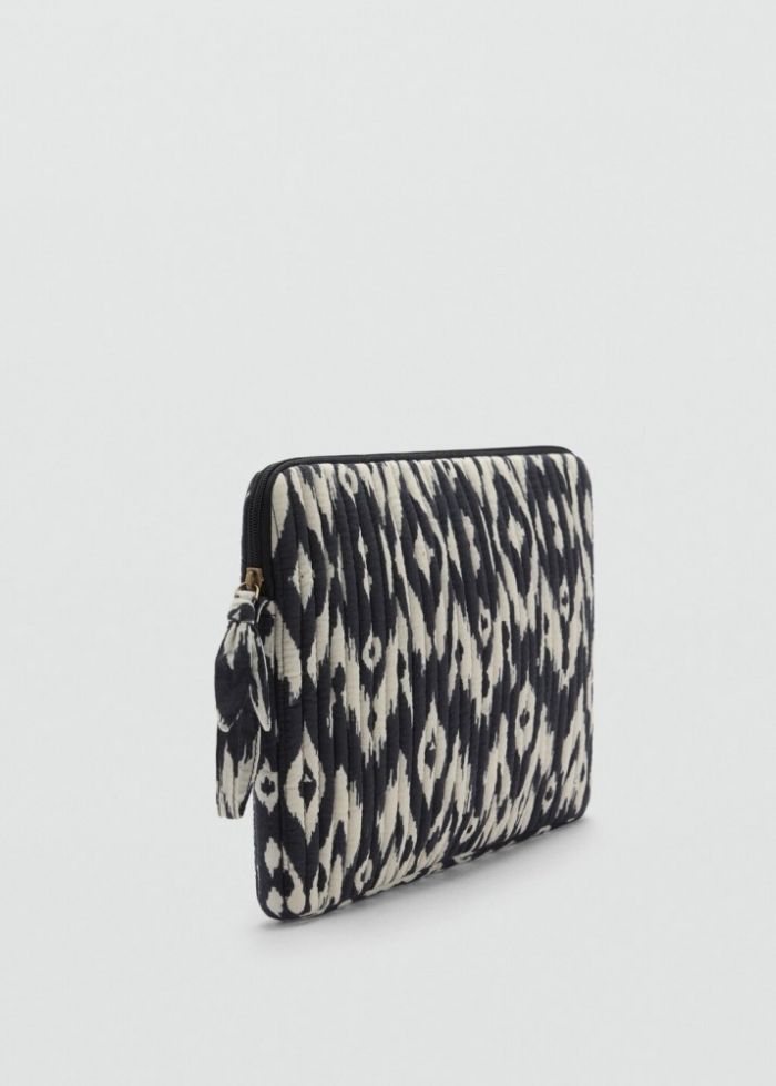 Mango Funda portátil estampada - Negro