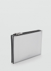 Mango Monedero efecto piel - Plata