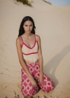 Mango Pantalón estampado geométrico - Cereza