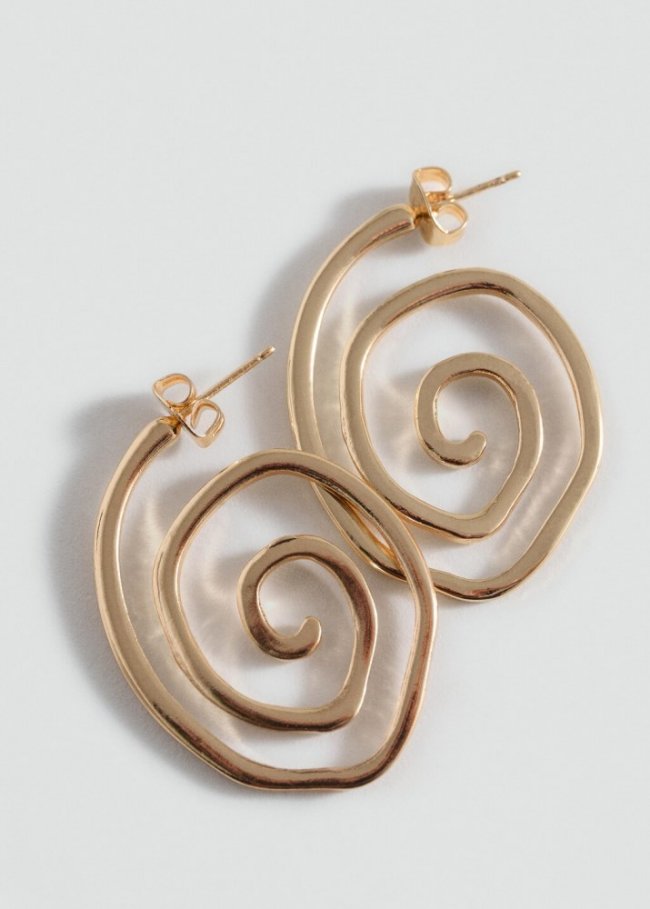 Mango Pendientes aros espiral - Oro