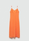 Mango Vestido tirantes abalorios - Naranja pastel