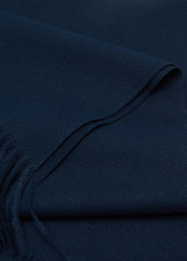 Mango Bufanda punto flecos - Azul marino oscuro