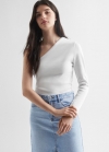 Mango Camiseta algodón asimétrica - Blanco roto