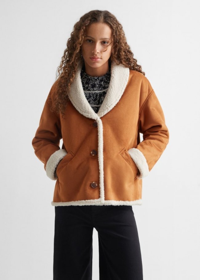 Mango Chaqueta doble faz - Beige