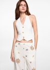 Mango Pantalón estampado soles - Crudo