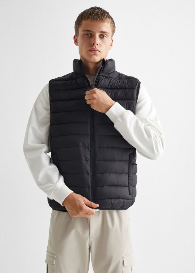 Mango Chaleco acolchado - Negro