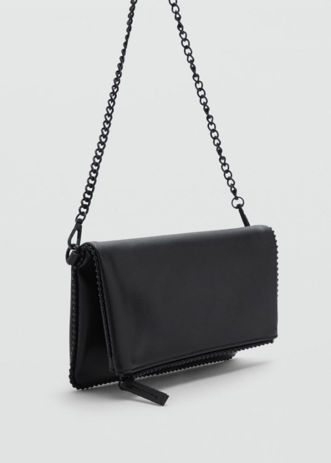 Mango Bolso cruzado cadena - Negro