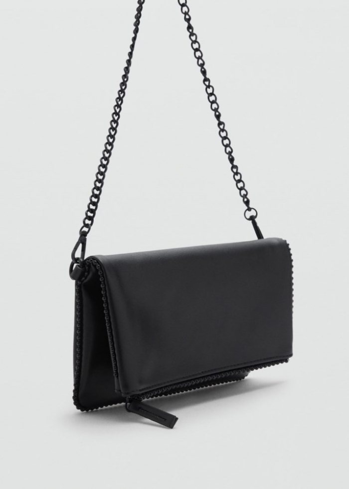 Mango Bolso cruzado cadena - Negro