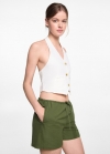 Mango Short lino lazo - Khaki